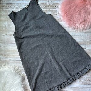 J. Crew Gray Wool Tank Dress with Ruffle hem | size Small NWT | J.Crew